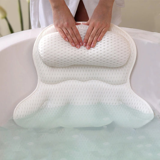 AquaCloud 4D – Luxus-Badewannenkissen mit Nacken- & Rückenstütze
